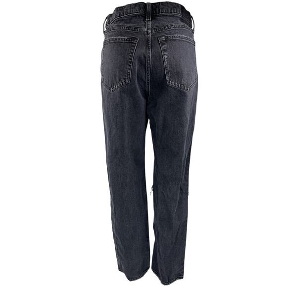 Abercrombie & Fitch The Dad High Rise Women's Black Distressed Denim Jeans Sz 29 - Picture 3 of 5